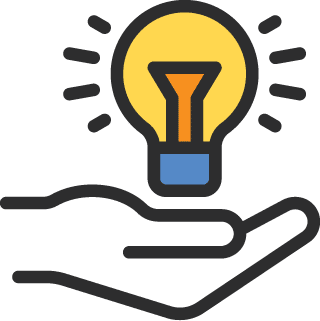 Hand holding a lightbulb to signal discovery