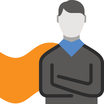 analytics-engagementlink-rtt-icon-005 Confident high-performing employee with a cape-like graphic to emphasize performance